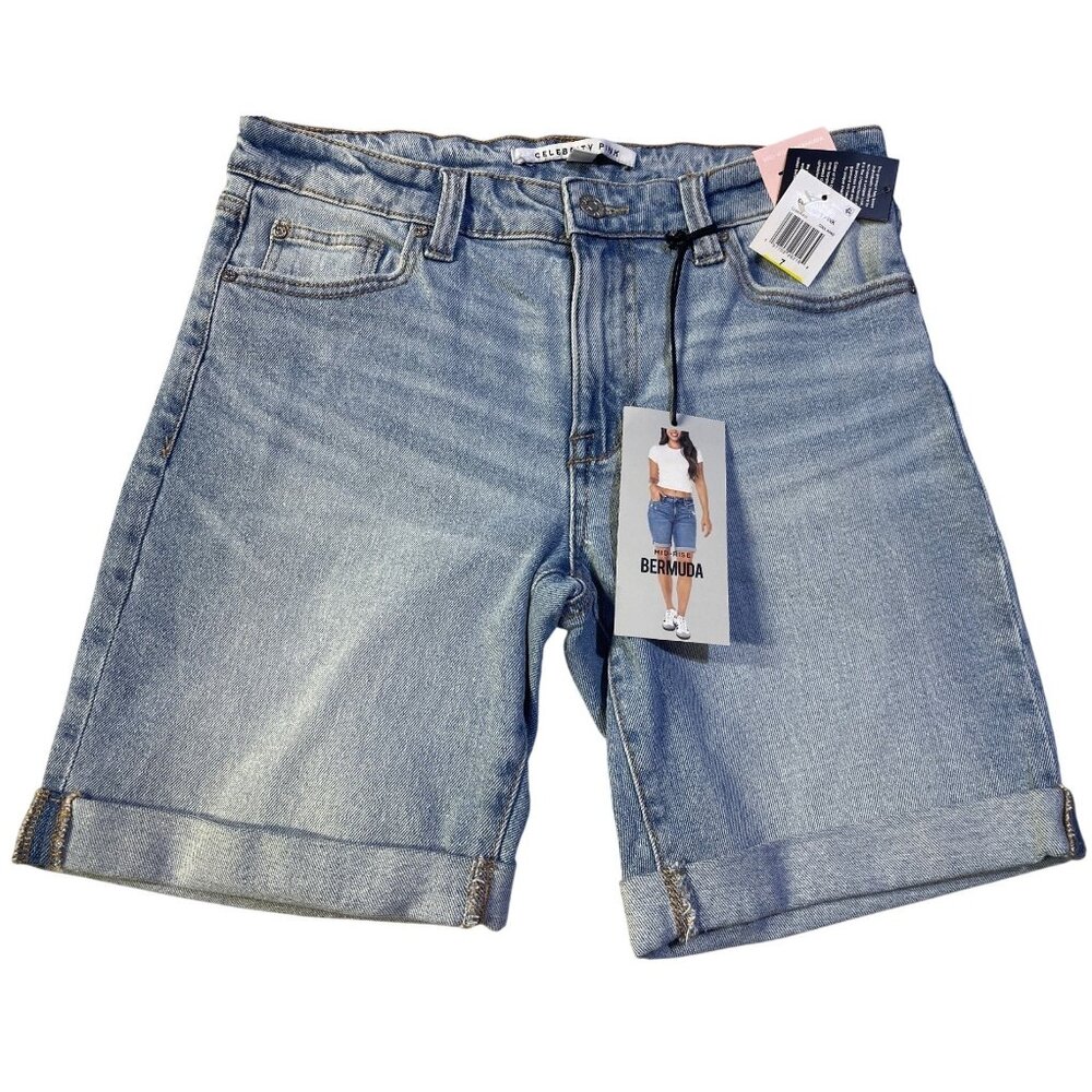 Celebrity Pink Light Wash Denim Bermuda Shorts